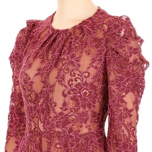 Michael Kors Scalloped Floral Lace Mini Dress | Sz 0 | Holiday Party Ready! - Picture 4 of 13